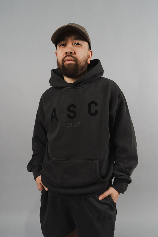 Charcoal Blackout Hoodie - Faded Black