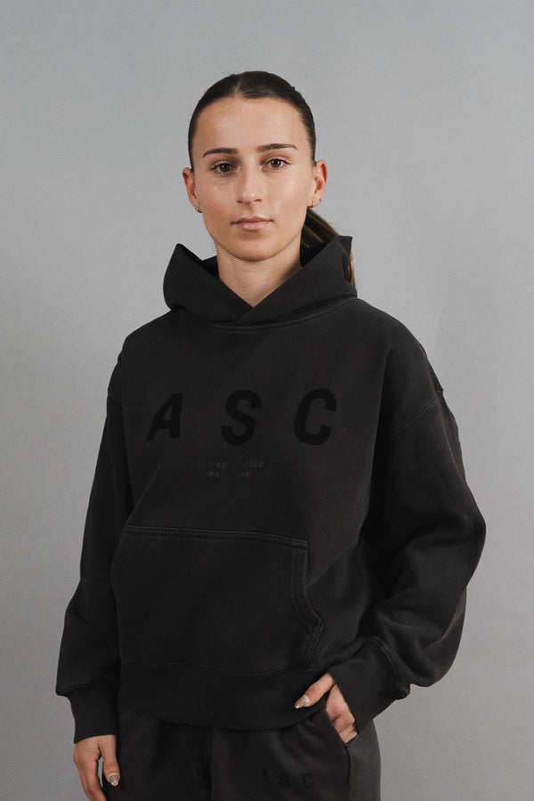 Charcoal Blackout Hoodie - Faded Black (Womens)